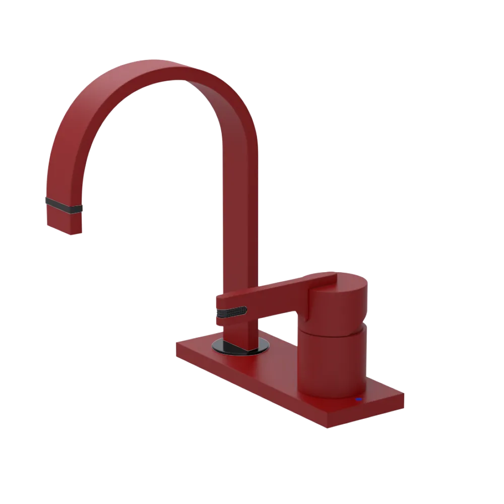 Rubinet 4" Centre Single Control Lav. Set (less drain) Maroon