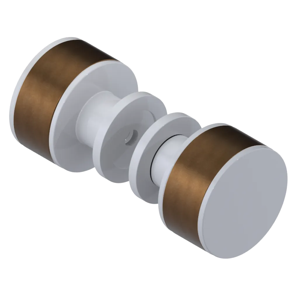 Rubinet Shower Door Knob (set) White