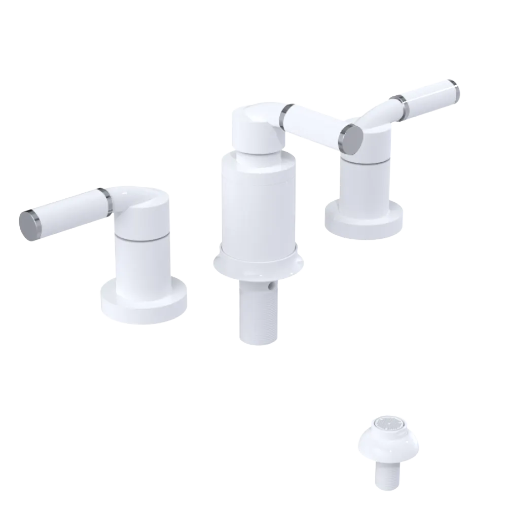 Rubinet Bidet Fitting with Spray, Diverter, and Vacuum Breaker (less drain) White