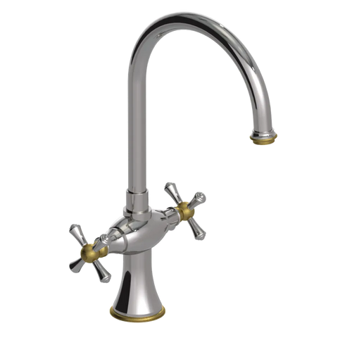 Rubinet Two Handle Single Hole Kitchen Set Polished Nickel