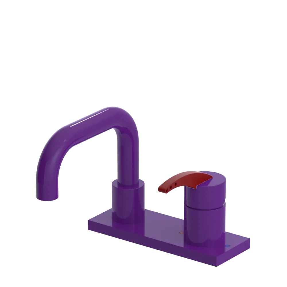 Rubinet 4" Centre Single Control Lav. Set. with Genesis spout (less drain) Purple Haze