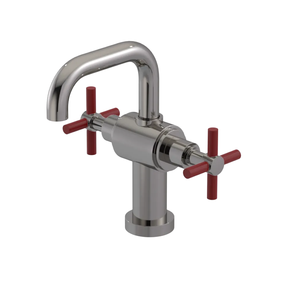 Rubinet Single Hole Dual Handle Lav. Set. (less drain) Polished Nickel