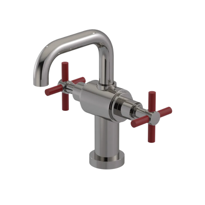 Rubinet Single Hole Dual Handle Lav. Set. (less drain) Polished Nickel