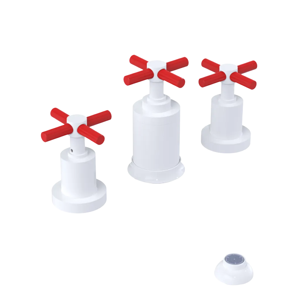 Rubinet Bidet Fitting with Spray, Diverter, and Vacuum Breaker (less drain) White