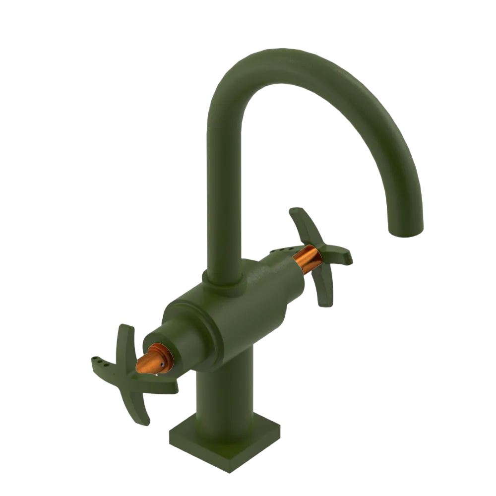 Rubinet Single Hole Dual Handle Lav. Set. (less drain) Green Envy