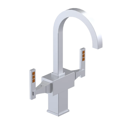 Rubinet Single Hole Dual Handle Lav. Set. (less drain) Satin Chrome