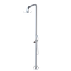 Rubinet Pressure Balance Outdoor Shower with Hand Held Shower & 10" Shower Head - 304 Stainless Steel Satin Chrome
