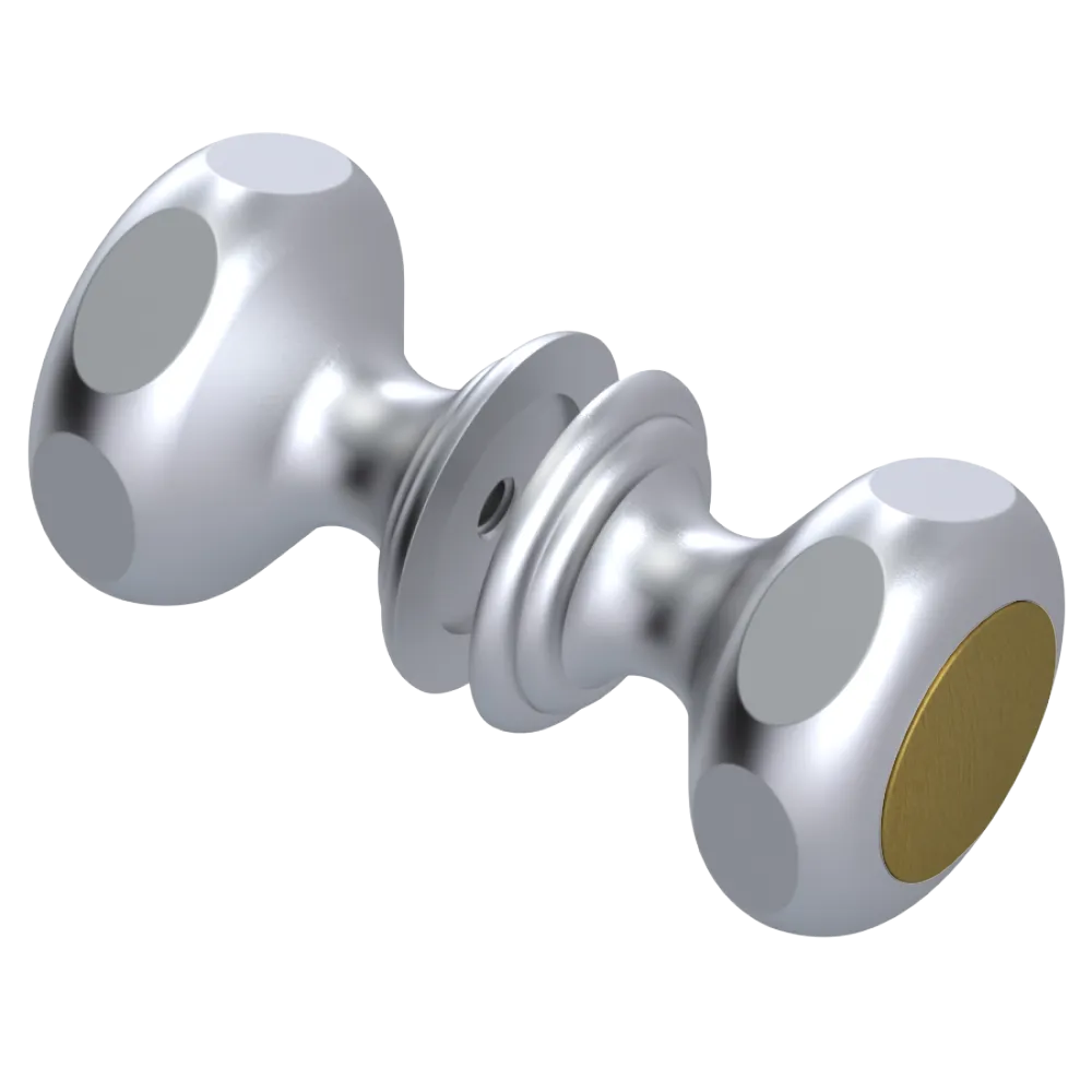 Rubinet Shower Door Knob (set) Satin Chrome