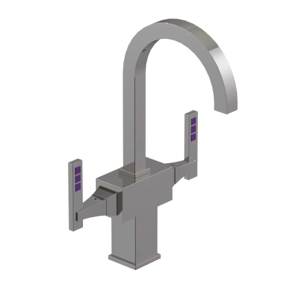 Rubinet Single Hole Dual Handle Lav. Set. (less drain) Polished Nickel