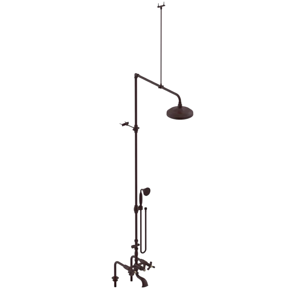 Rubinet Deck Mount Tub & Shower with Hand Held Shower Bordeaux