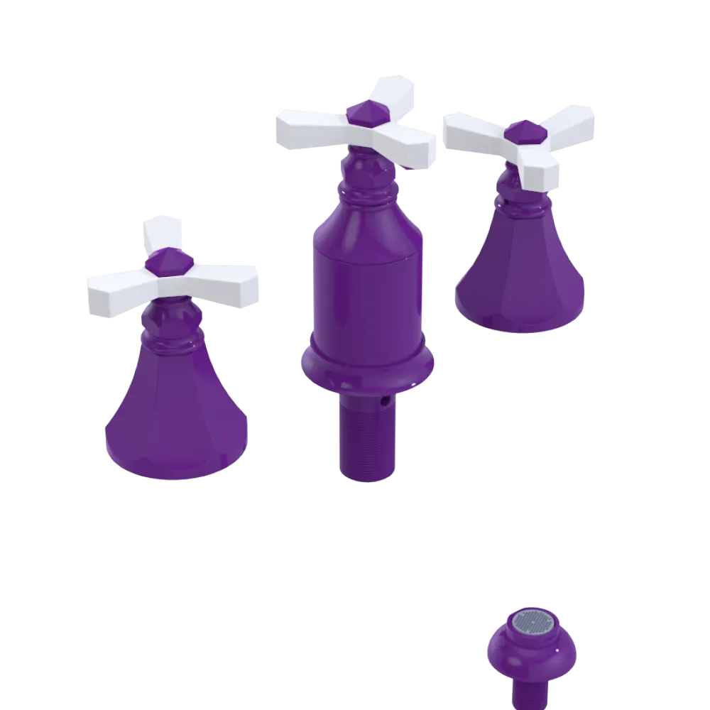 Rubinet Bidet Fitting with Spray, Diverter, and Vacum Breaker (Less Drain) Purple Haze