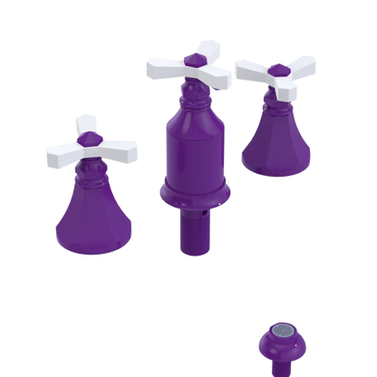 Rubinet Bidet Fitting with Spray, Diverter, and Vacum Breaker (Less Drain) Purple Haze
