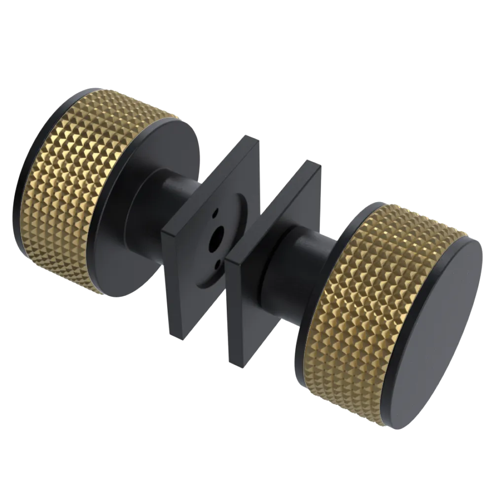 Rubinet Shower Door Knob (set) Matt Black