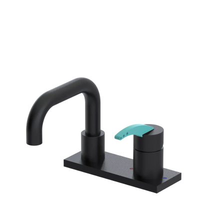 Rubinet 4" Centre Single Control Lav. Set. with Genesis spout (less drain) Matt Black
