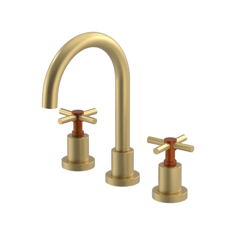 Rubinet Widespread Lav. Set. (less drain) Satin Brass