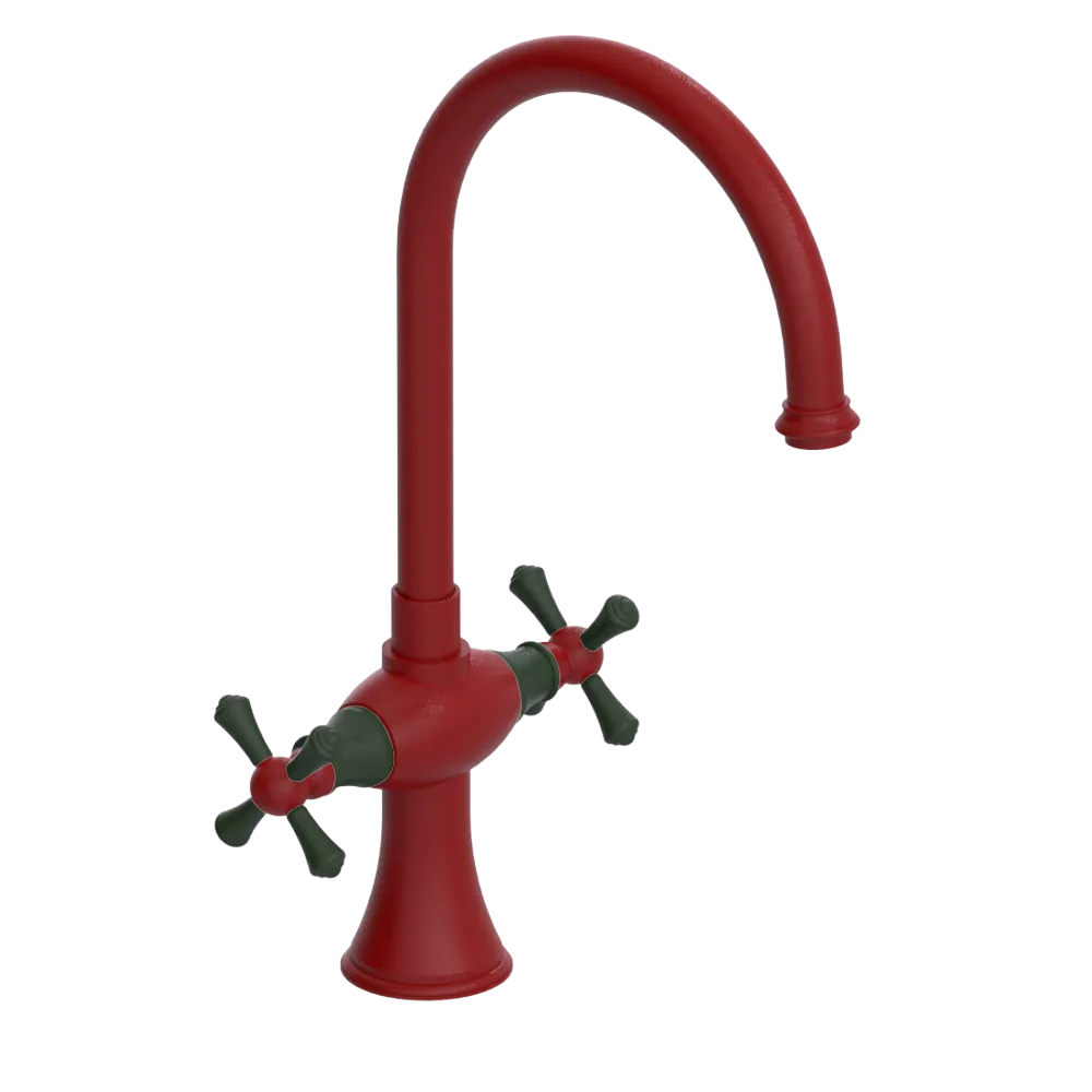 Rubinet Two Handle Single Hole Kitchen Set Maroon