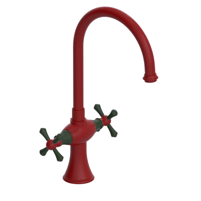 Rubinet Two Handle Single Hole Kitchen Set Maroon