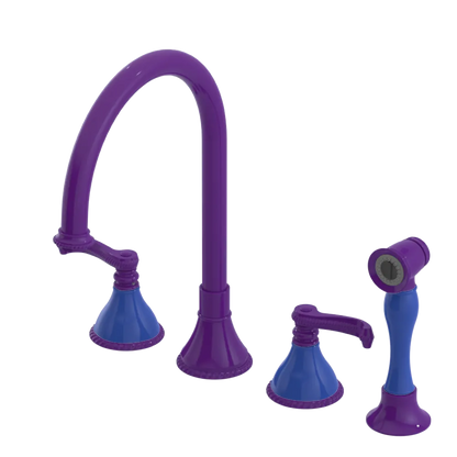 Rubinet Widespread Kitchen Set with Hand Spray Purple Haze