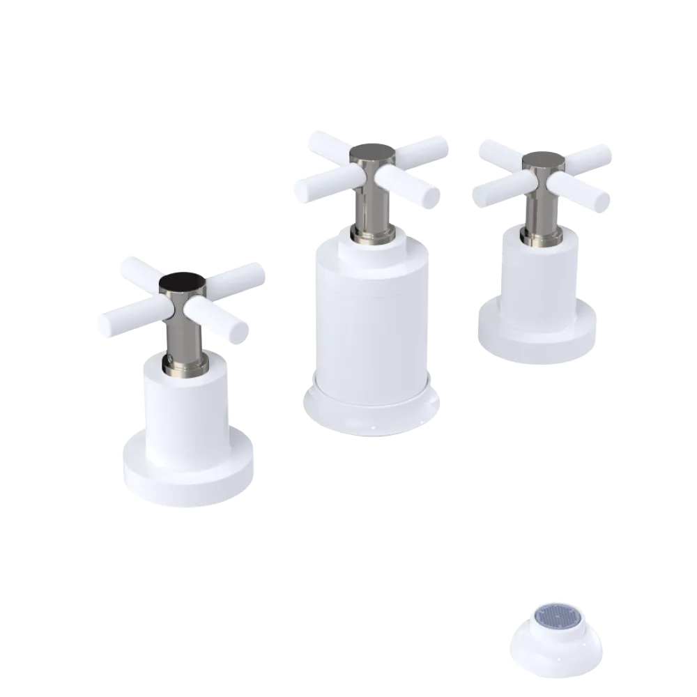 Rubinet Bidet Fitting with Spray, Diverter, and Vacuum Breaker (less drain) White