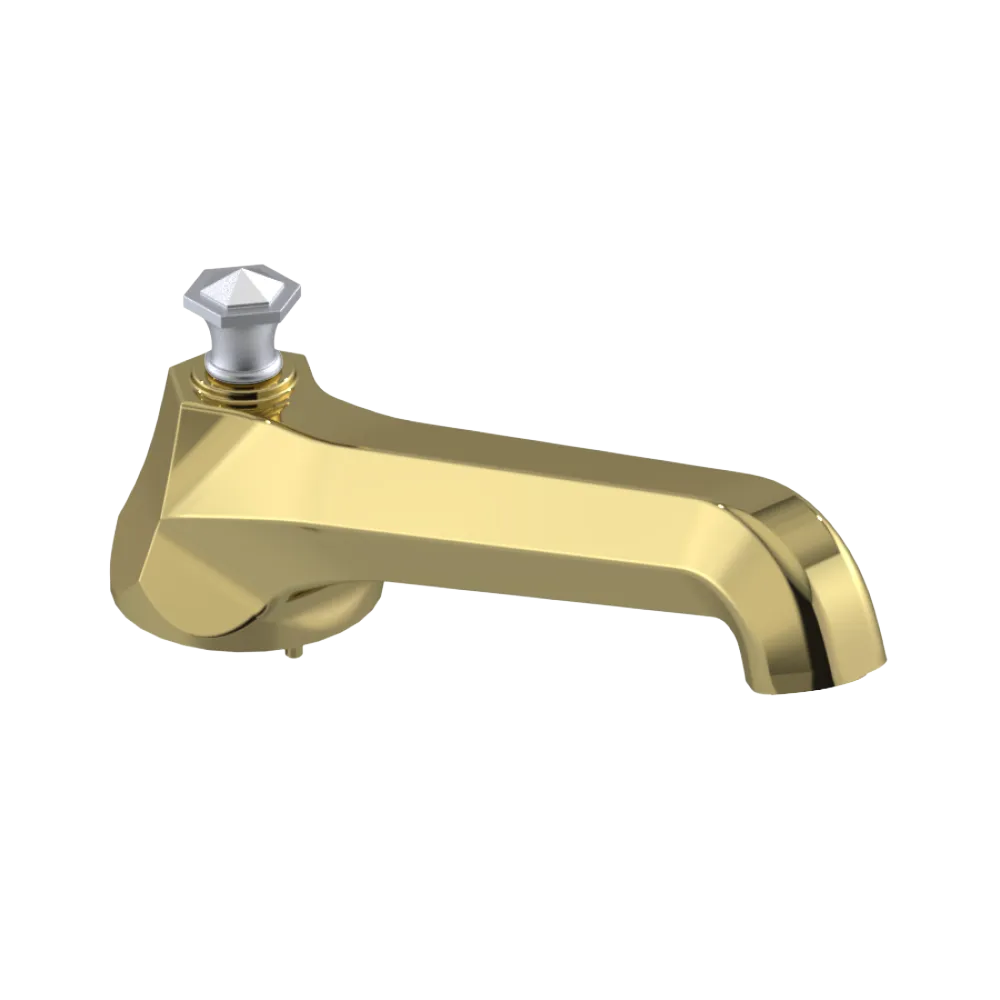 Rubinet Tub Filler Spout Deck Mount Natural Brass