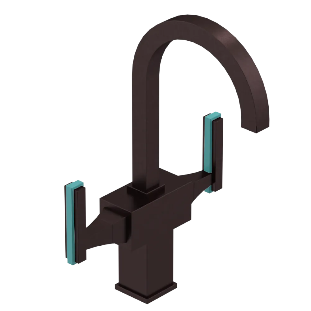 Rubinet Single Hole Dual Handle Lav. Set. (less drain) Oil Rubbed Bronze