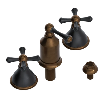 Rubinet Bidet Fitting with Spray, Diverter, and Vacum Breaker (Less Drain) Tuscan Brass