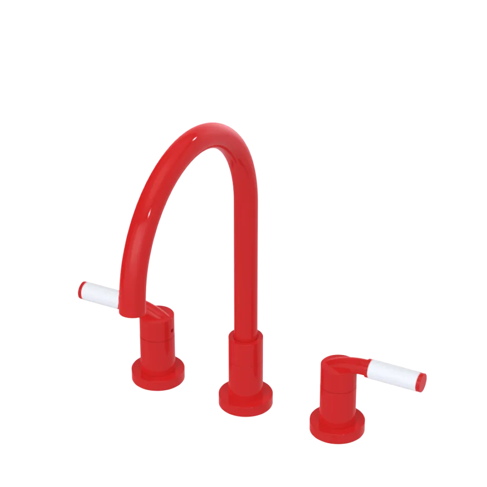 Rubinet Widespread Kitchen Set Red