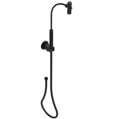Rubinet Hand Held Shower Bidet with Extended Reach & Dual Function Spray Including Wall Bracket with Supply & Hose (Round) Matt Black