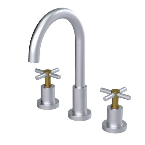 Rubinet Widespread Kitchen Set with LaSalle Spout Satin Chrome