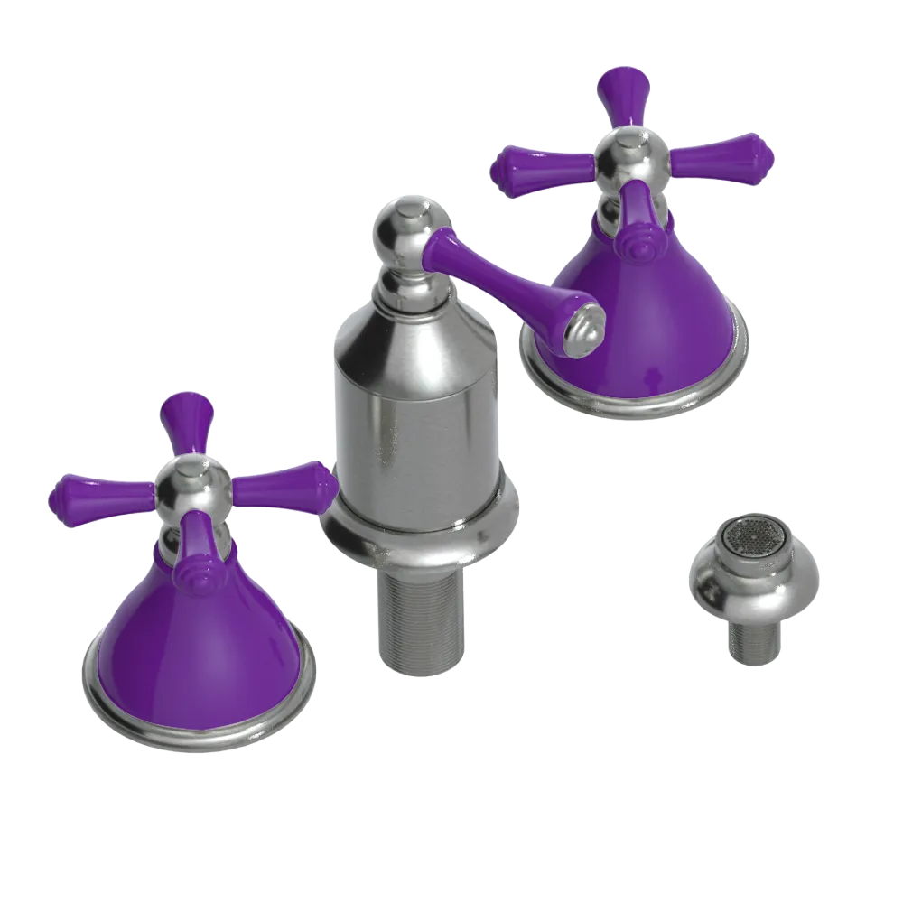 Rubinet Bidet Fitting with Spray, Diverter, and Vacum Breaker (Less Drain) Satin Nickel