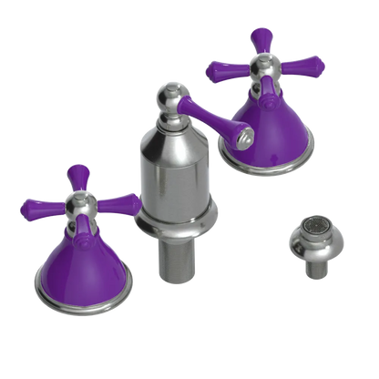 Rubinet Bidet Fitting with Spray, Diverter, and Vacum Breaker (Less Drain) Satin Nickel