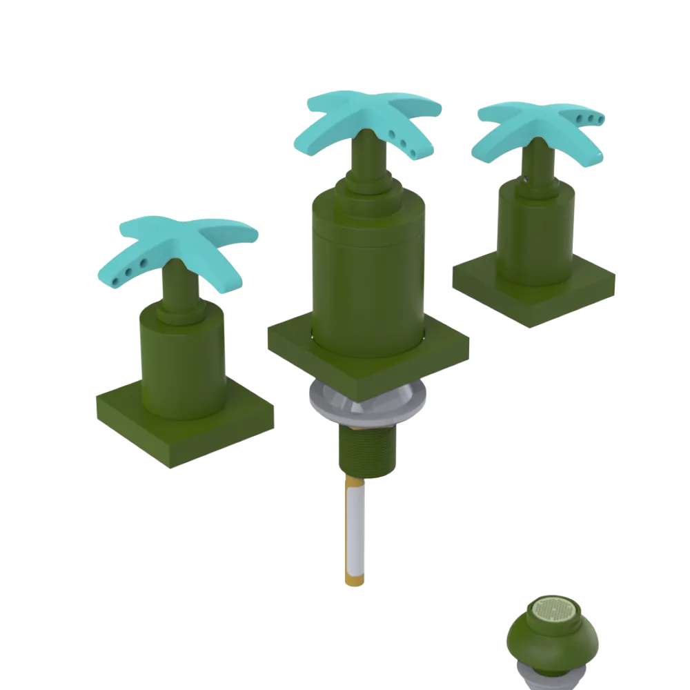 Rubinet Bidet Fitting with Spray, Diverter, and Vacuum Breaker (less drain) Green Envy