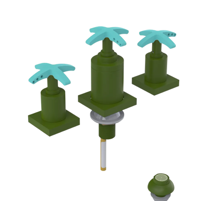 Rubinet Bidet Fitting with Spray, Diverter, and Vacuum Breaker (less drain) Green Envy