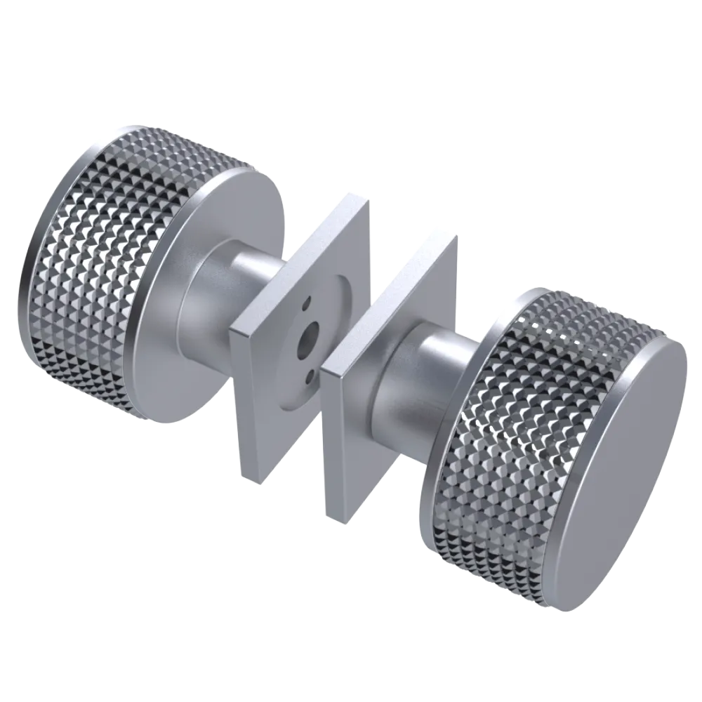 Rubinet Shower Door Knob (set) Satin Chrome