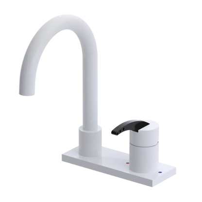 Rubinet 4" Centre Single Control Lav. Set. (less drain) White