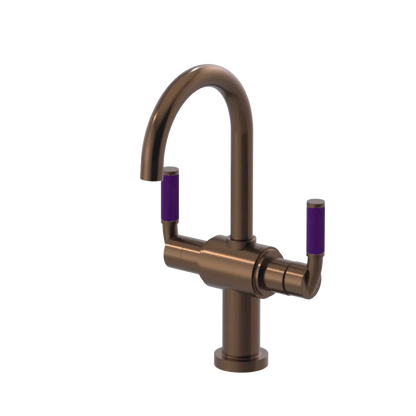 Rubinet Single Hole Dual Handle Lav. Set. (less drain) Tuscan Brass