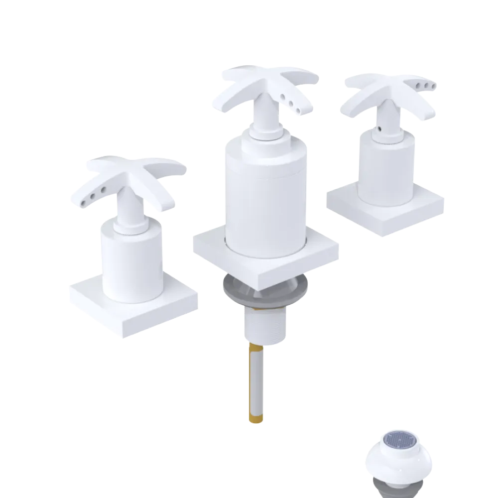 Rubinet Bidet Fitting with Spray, Diverter, and Vacuum Breaker (less drain) White
