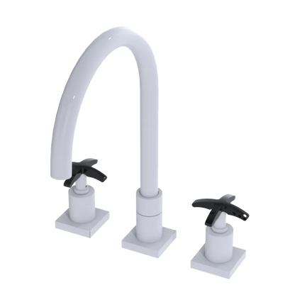 Rubinet Widespread Kitchen Set White