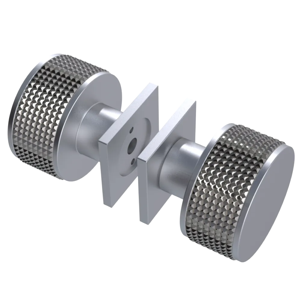 Rubinet Shower Door Knob (set) Satin Chrome