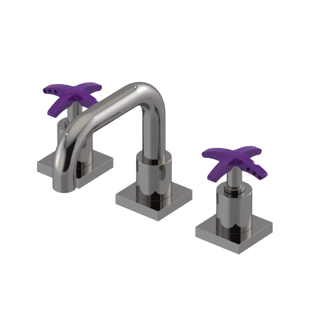 Rubinet Widespread Lav. Set. with Genesis spout (less drain) Polished Nickel