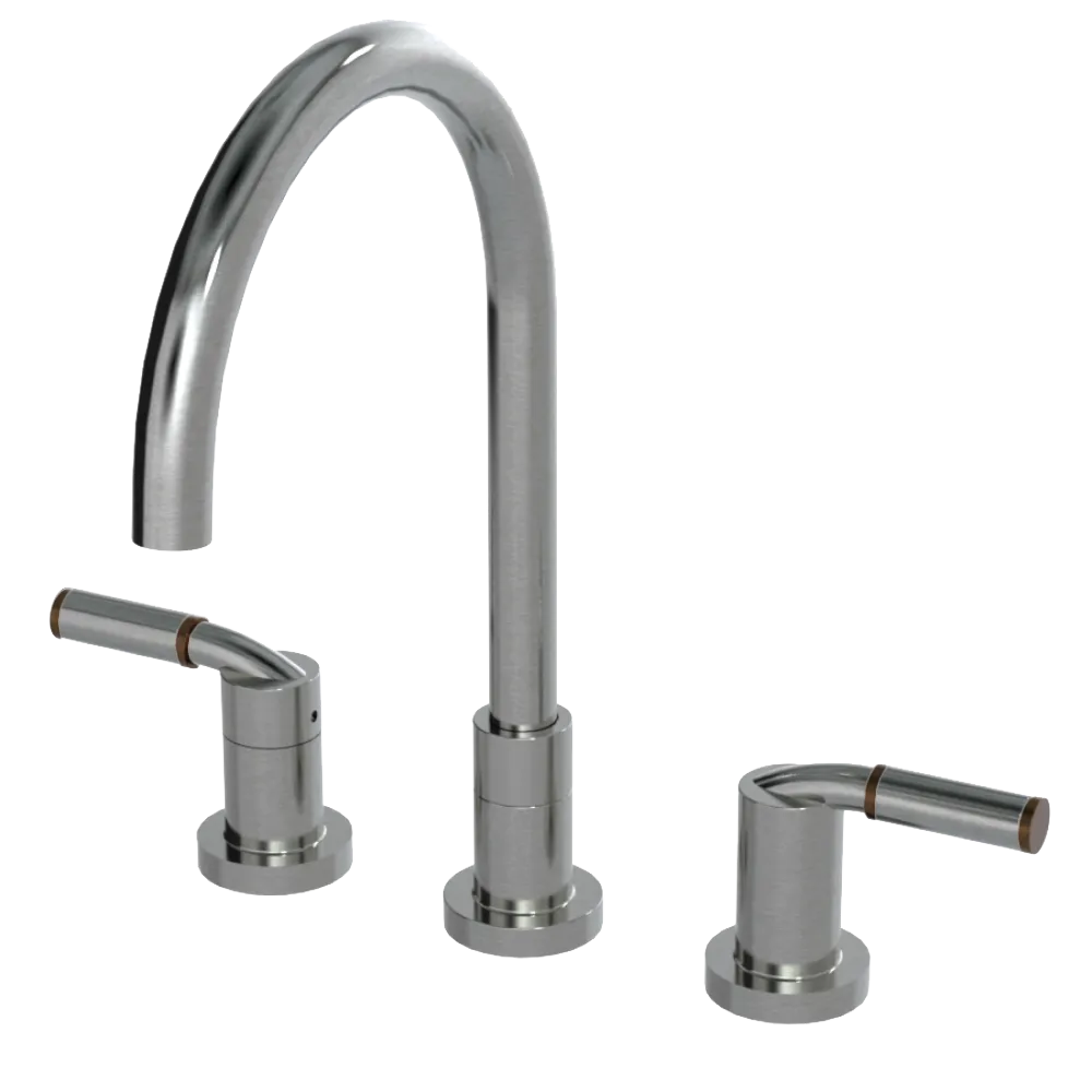 Rubinet Widespread Kitchen Set Satin Nickel