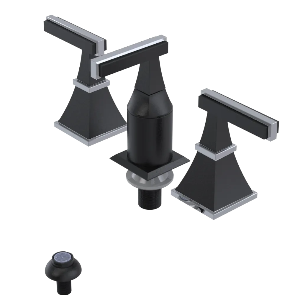 Rubinet Bidet Fitting with Spray, Diverter, and Vacum Breaker (Less Drain) Matt Black