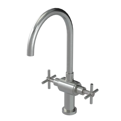 Rubinet Two Handle Single Hole Kitchen Set with LaSalle Spout Satin Nickel