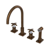 Rubinet Widespread Kitchen Set with Hand Spray Tuscan Brass