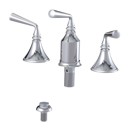 Rubinet Bidet Fitting with Spray, Diverter, and Vacum Breaker (Less Drain) Chrome