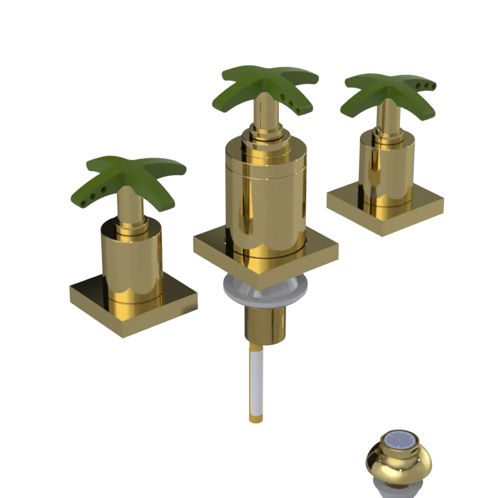 Rubinet Bidet Fitting with Spray, Diverter, and Vacuum Breaker (less drain) Bright Brass