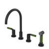 Rubinet Widespread Kitchen Set with Hand Spray Matt Black