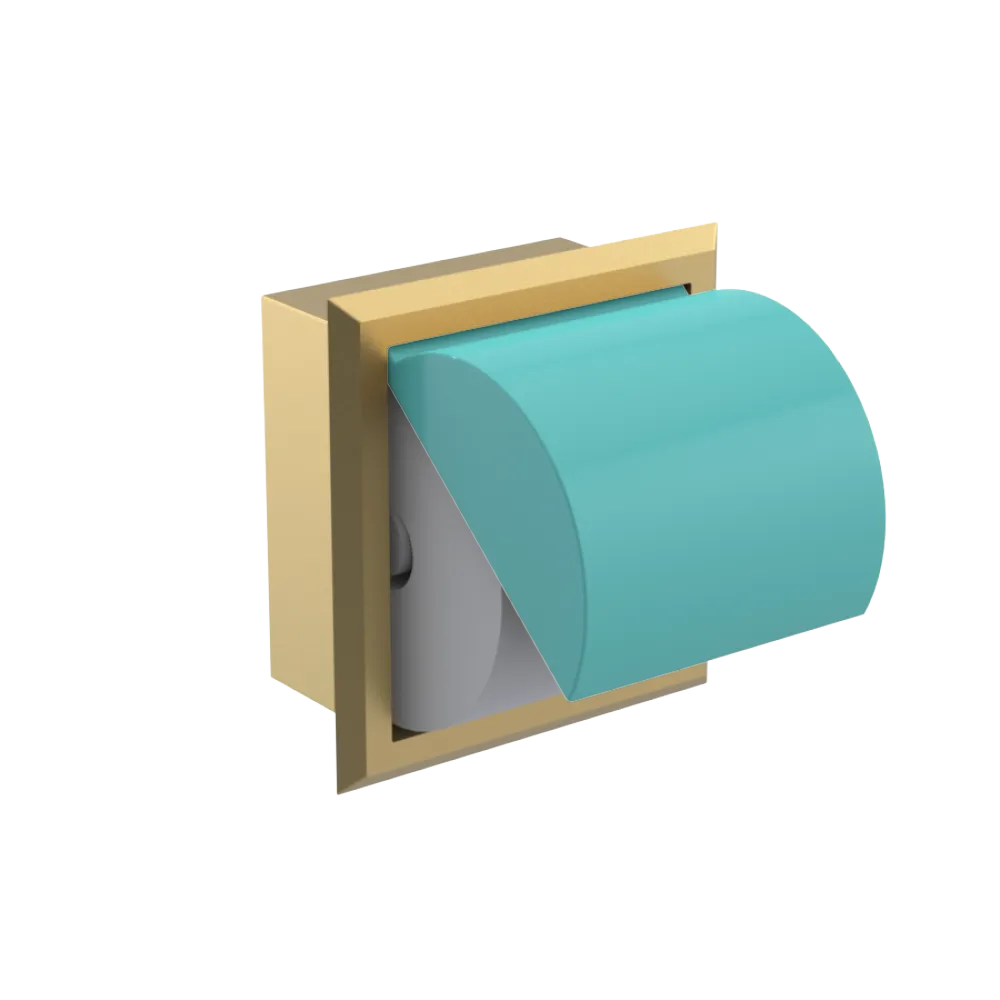 Rubinet RECESSED TOILET PAPER HOLDER Satin Brass