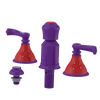 Rubinet Bidet Fitting with Spray, Diverter, and Vacum Breaker (Less Drain) Purple Haze