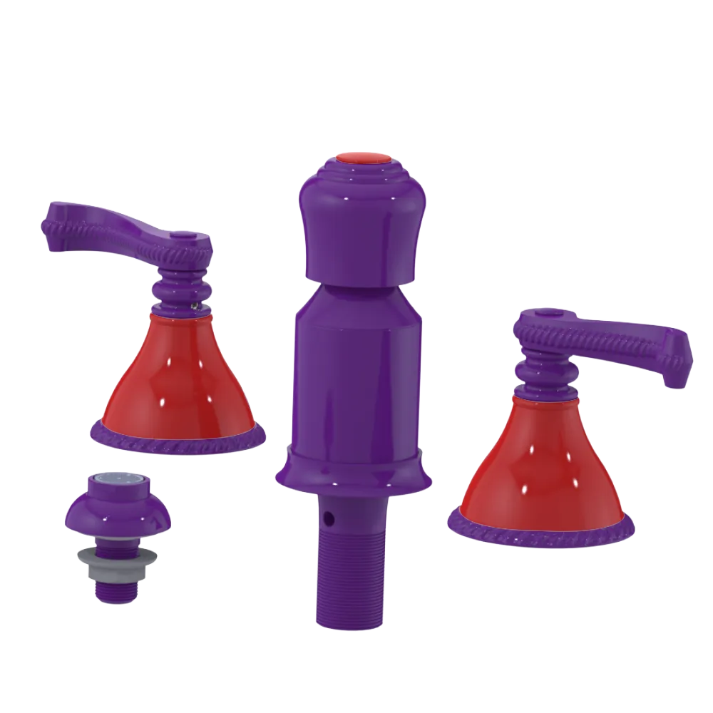 Rubinet Bidet Fitting with Spray, Diverter, and Vacum Breaker (Less Drain) Purple Haze